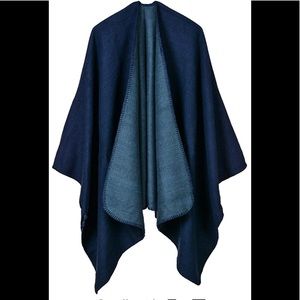 NWT - beautiful Navy and Blue Cape/Poncho